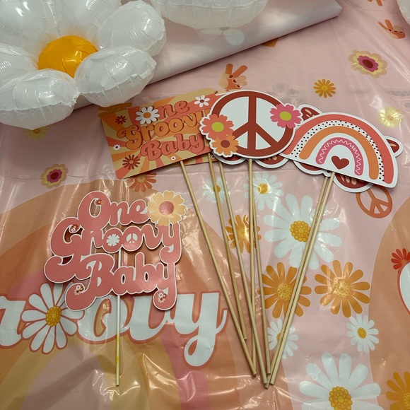 EUC One Groovy Baby First Birthday Decor Lightly Used - Picture 2 of 9